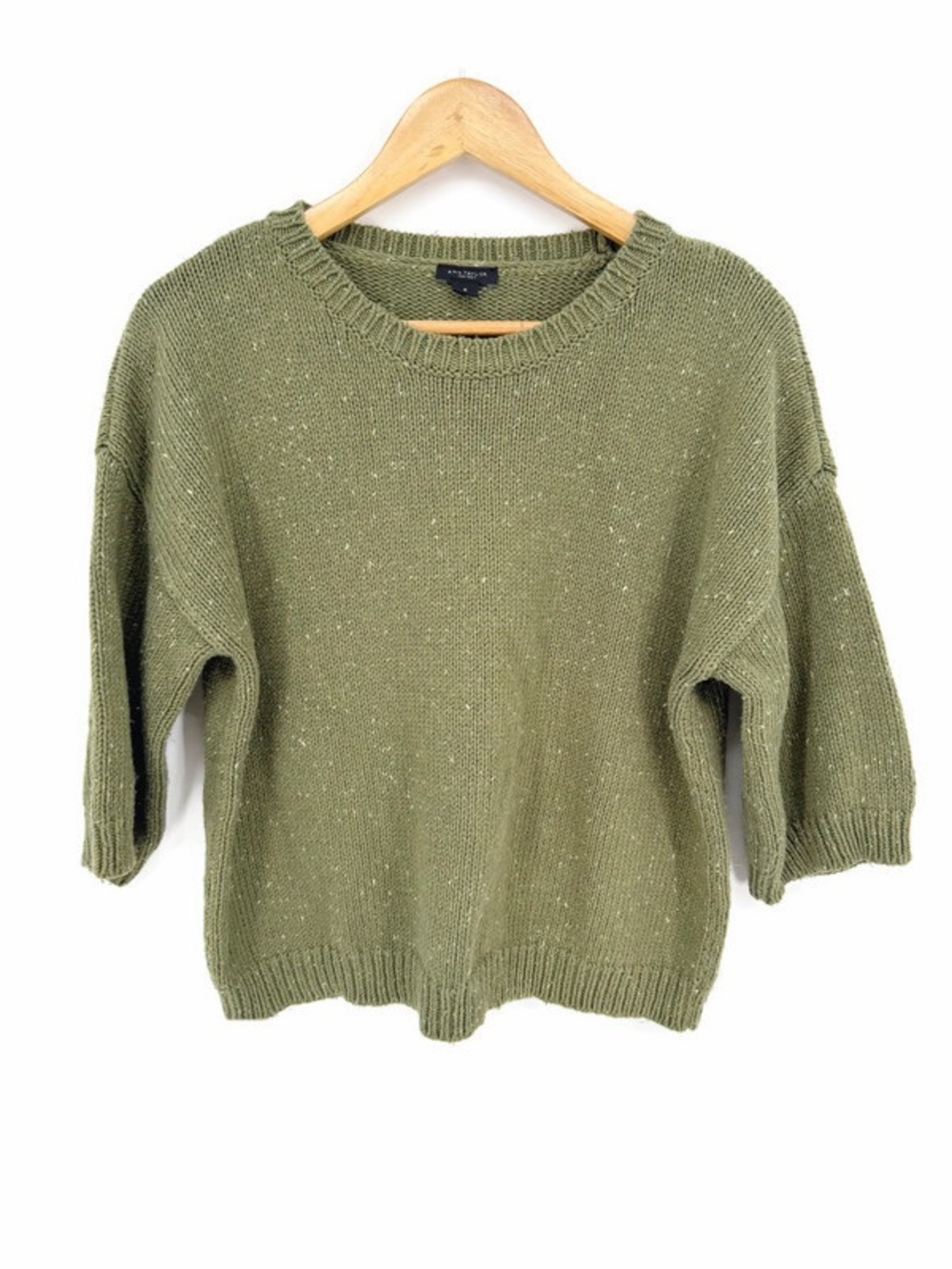 Ann Taylor Factory Olive Green Marled Sweater Size M
